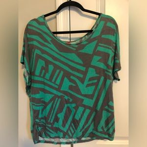 Juniors large blouse. Name unknown. Gray and green in color.